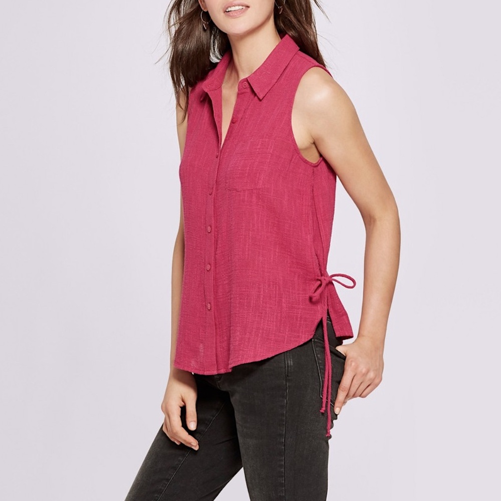 Universal Thread Pink Sleeveless Side Tie Blouse